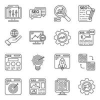 Pack of Web Line Icons vector