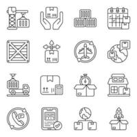 Pack of Logistic Delivery Linear Icons vector