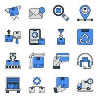 Pack of Shipment and Cargo Flat Icons vector