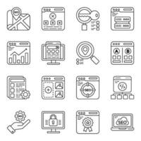 Pack of Web and Seo Line Icons vector