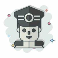 Icon Commandant. related to Military symbol. comic style. simple design editable. simple illustration vector