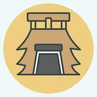 Icon House. related to Prehistoric symbol. color mate style. simple design editable. simple illustration vector