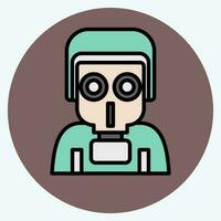 Icon Gas Protection. related to Military symbol. color mate style. simple design editable. simple illustration vector