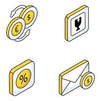 Pack of Buying Flat Icons vector