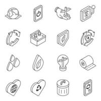 Pack of Nature Linear Icons vector