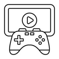 A linear design, icon of mobile video game vector