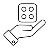 A linear design, icon of ludo dice vector