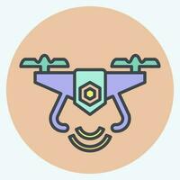 Icon Drone. related to Drone symbol. color mate style. simple design editable. simple illustration vector