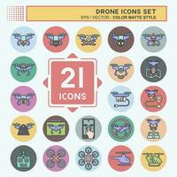 Icon Set Drone. related to Technology symbol. color mate style. simple design editable. simple illustration vector