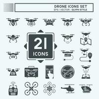 Icon Set Drone. related to Technology symbol. glyph style. simple design editable. simple illustration vector