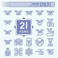 Icon Set Drone. related to Technology symbol. two tone style. simple design editable. simple illustration vector