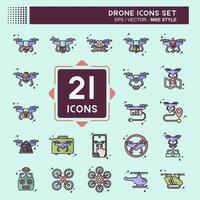 Icon Set Drone. related to Technology symbol. MBE style. simple design editable. simple illustration vector