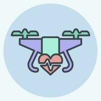 Icon Medical Drone. related to Drone symbol. color mate style. simple design editable. simple illustration vector