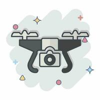 Icon Drone with Camera. related to Drone symbol. comic style. simple design editable. simple illustration vector