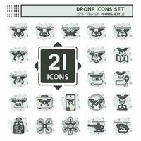 Icon Set Drone. related to Technology symbol. comic style. simple design editable. simple illustration vector