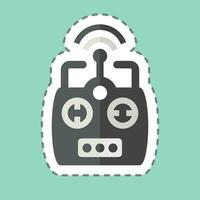 Sticker line cut Remote Control. related to Drone symbol. simple design editable. simple illustration vector