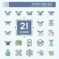 Icon Set Drone. related to Technology symbol. doodle style. simple design editable. simple illustration vector