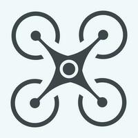 Icon Quadcopter. related to Drone symbol. glyph style. simple design editable. simple illustration vector