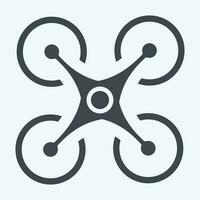 Icon Quadcopter. related to Drone symbol. glyph style. simple design editable. simple illustration vector