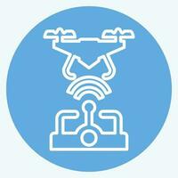 Icon Wireless Control. related to Drone symbol. blue eyes style. simple design editable. simple illustration vector