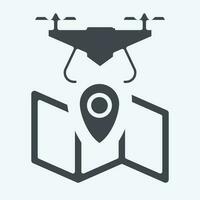 Icon Navigation. related to Drone symbol. glyph style. simple design editable. simple illustration vector