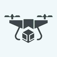 Icon Delivery Drone. related to Drone symbol. glyph style. simple design editable. simple illustration vector