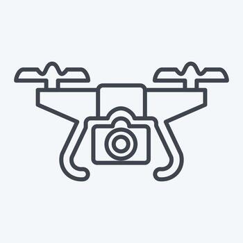 Icon Drone with Camera. related to Drone symbol. line style. simple design editable. simple illustration vector