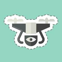 Sticker line cut Surveillance Drone. related to Drone symbol. simple design editable. simple illustration vector