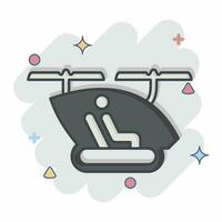 Icon Passanger Drone. related to Drone symbol. comic style. simple design editable. simple illustration vector