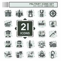 Icon Set Military. related to Army symbol. comic style. simple design editable. simple illustration vector