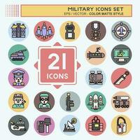 Icon Set Military. related to Army symbol. color mate style. simple design editable. simple illustration vector