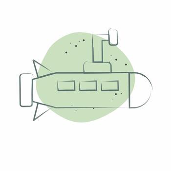 Icon Submarine. related to Military symbol. Color Spot Style. simple design editable. simple illustration vector