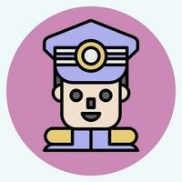 Icon Commandant. related to Military symbol. color mate style. simple design editable. simple illustration vector