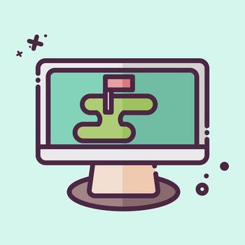 Icon Strategy Map. related to Military symbol. MBE style. simple design editable. simple illustration vector