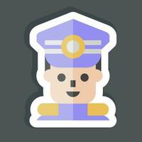 Sticker Commandant. related to Military symbol. simple design editable. simple illustration vector