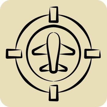 Icon Target Location. related to Military symbol. hand drawn style. simple design editable. simple illustration vector