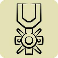 Icon Valor Medal. related to Military symbol. hand drawn style. simple design editable. simple illustration vector