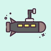 Icon Submarine. related to Military symbol. MBE style. simple design editable. simple illustration vector