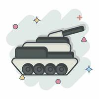 icono tanque. relacionado a militar símbolo. cómic estilo. sencillo diseño editable. sencillo ilustración vector