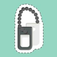 Sticker line cut Dog Tag. related to Military symbol. simple design editable. simple illustration vector