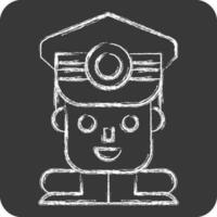 Icon Commandant. related to Military symbol. chalk Style. simple design editable. simple illustration vector