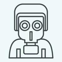Icon Gas Protection. related to Military symbol. line style. simple design editable. simple illustration vector