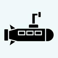 Icon Submarine. related to Military symbol. glyph style. simple design editable. simple illustration vector