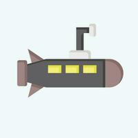 Icon Submarine. related to Military symbol. flat style. simple design editable. simple illustration vector