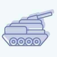 icono tanque. relacionado a militar símbolo. dos tono estilo. sencillo diseño editable. sencillo ilustración vector