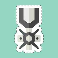 Sticker line cut Valor Medal. related to Military symbol. simple design editable. simple illustration vector