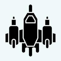 Icon Aircraft. related to Military symbol. glyph style. simple design editable. simple illustration vector
