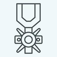 Icon Valor Medal. related to Military symbol. line style. simple design editable. simple illustration vector