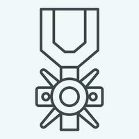 Icon Valor Medal. related to Military symbol. line style. simple design editable. simple illustration vector