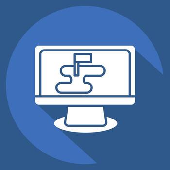 Icon Strategy Map. related to Military symbol. long shadow style. simple design editable. simple illustration vector